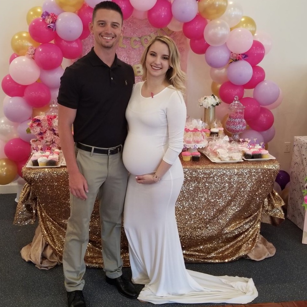 White long maternity dress